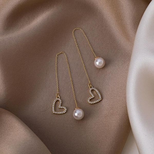dangle & chandelier korean fashion women's accessories temperament simple rhinestones love imitation pearl long earrings female jewelry, Silver
dangle & chandelier korean fashion women's accessories temperament simple rhinestones love imitation pearl long earrings female jewelry, Silver
