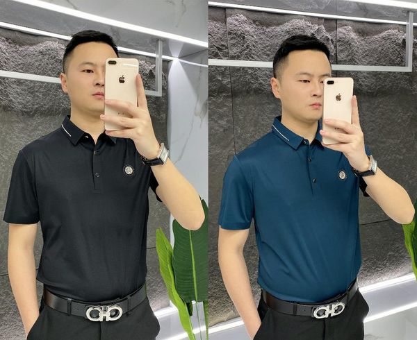 men's polos 2021 summer european fashion youth short sleeve t-shirt collar wrinkle resistant comfortable top, White;black
men's polos 2021 summer european fashion youth short sleeve t-shirt collar wrinkle resistant comfortable top, White;black