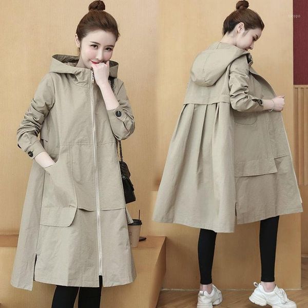 women's trench coats spring autumn hooded coat for women 2021 fashion pockets long windbreaker plus size 5xl casual loose lady outerwea, Tan;black
women's trench coats spring autumn hooded coat for women 2021 fashion pockets long windbreaker plus size 5xl casual loose lady outerwea, Tan;black