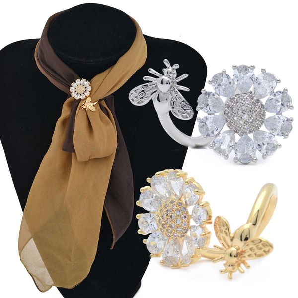 korean new silk scarf button bee sunflower fashion high grade copper inlaid zircon clothing brooch without hook wire, Gray
korean new silk scarf button bee sunflower fashion high grade copper inlaid zircon clothing brooch without hook wire, Gray