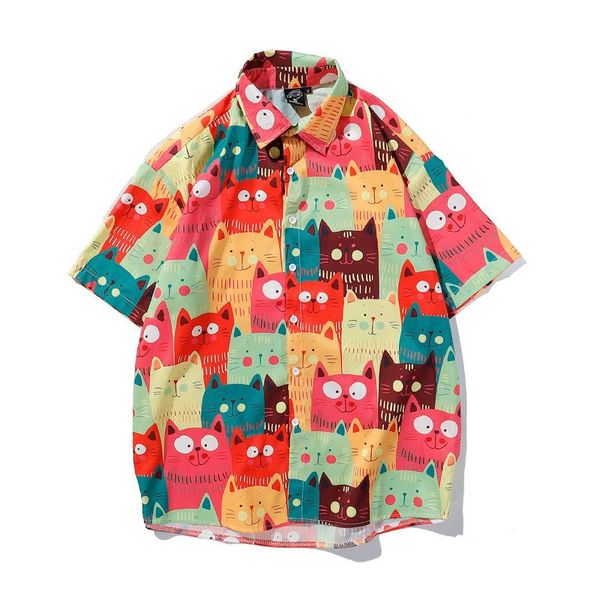 men's casual shirts hawaiian mens cartoon colorful cat print loose light short sleeve shirt summer beach blouse chemise homme, White;black
men's casual shirts hawaiian mens cartoon colorful cat print loose light short sleeve shirt summer beach blouse chemise homme, White;black