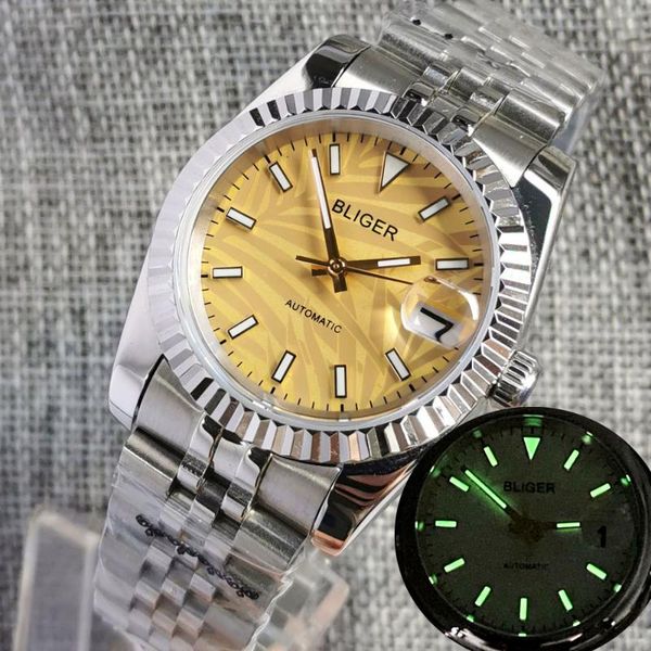 wristwatches bliger fluted bezel date adjust nh35a 36mm/39mm automatic men watch jubilee band greenluminous index sapphrie crystal magnifier, Slivery;brown
wristwatches bliger fluted bezel date adjust nh35a 36mm/39mm automatic men watch jubilee band greenluminous index sapphrie crystal magnifier, Slivery;brown