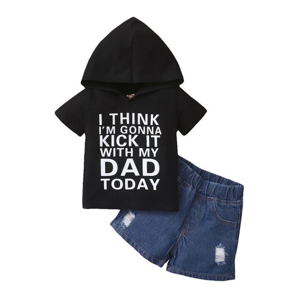 clothing sets bmnmsl 2pcs fashionable little boys outfit, summer toddlers creative short sleeve letter printing hooded + denim shorts se, White
clothing sets bmnmsl 2pcs fashionable little boys outfit, summer toddlers creative short sleeve letter printing hooded + denim shorts se, White