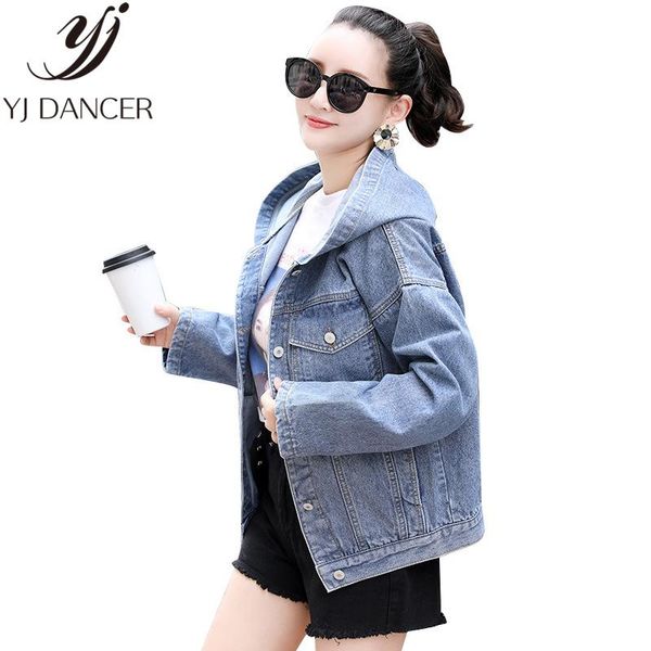 women's jackets 2021 spring autumn plus size fashion women loose bf style hooded denim jacket female casual coat ljj0180, Black;brown
women's jackets 2021 spring autumn plus size fashion women loose bf style hooded denim jacket female casual coat ljj0180, Black;brown