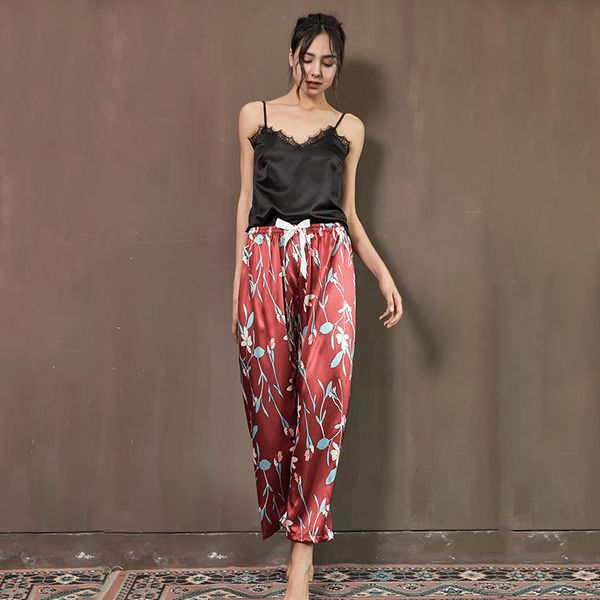 women's shorts fashion printed pajamas suspender two piece silk like wide leg comfortable leisure pyjamas 73a4, White;black
women's shorts fashion printed pajamas suspender two piece silk like wide leg comfortable leisure pyjamas 73a4, White;black