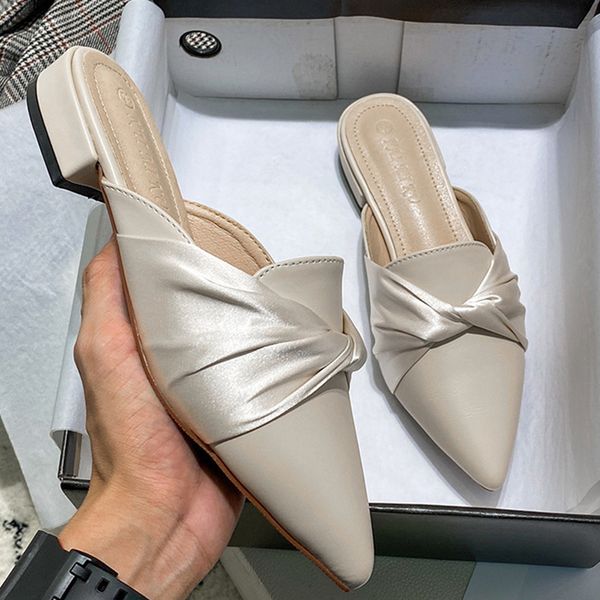 women slippers fashion mules french elegant bowknot design 2021 low heel slip on leisure ladies office shoes beige external wear, Black
women slippers fashion mules french elegant bowknot design 2021 low heel slip on leisure ladies office shoes beige external wear, Black