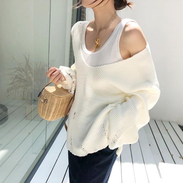 women's sweaters winter sweater women pullover hollow out girls loose autumn female elegant knitted outerwear warm plus size, White;black
women's sweaters winter sweater women pullover hollow out girls loose autumn female elegant knitted outerwear warm plus size, White;black