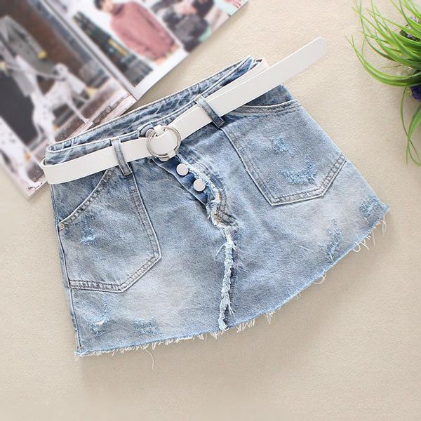 women's shorts summer autumn casual ripped denim women high waist loose slim all-match sporting skirts, White;black
women's shorts summer autumn casual ripped denim women high waist loose slim all-match sporting skirts, White;black