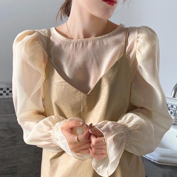 women's blouses & shirts korean chic loose o neck long lantern sleeve thin blusas mujer solid sweet all match blouse women elegant offi, White
women's blouses & shirts korean chic loose o neck long lantern sleeve thin blusas mujer solid sweet all match blouse women elegant offi, White