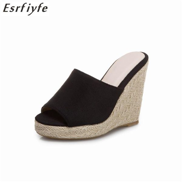 slippers esrfiyfe 2021 flock platform wedges sandals women fashion high heels female summer open toe shoes large size 34-46, Black
slippers esrfiyfe 2021 flock platform wedges sandals women fashion high heels female summer open toe shoes large size 34-46, Black