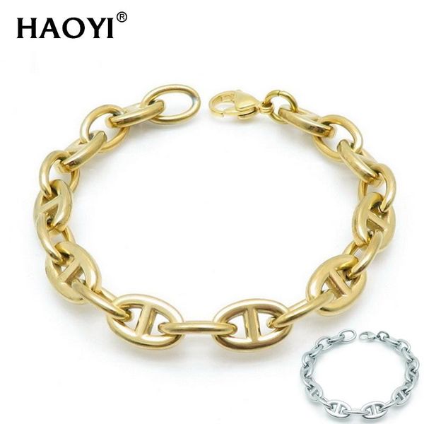 link, chain 9mm geometric hollow bracelet femme silver/gold color stainless steel punk bracelets for men women fashion jewelry friends gift, Black
link, chain 9mm geometric hollow bracelet femme silver/gold color stainless steel punk bracelets for men women fashion jewelry friends gift, Black