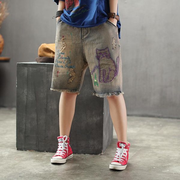 women's pants & capris leisure hole cartoon cat pattern retro denim knee-length summer 2021 female, Black;white
women's pants & capris leisure hole cartoon cat pattern retro denim knee-length summer 2021 female, Black;white