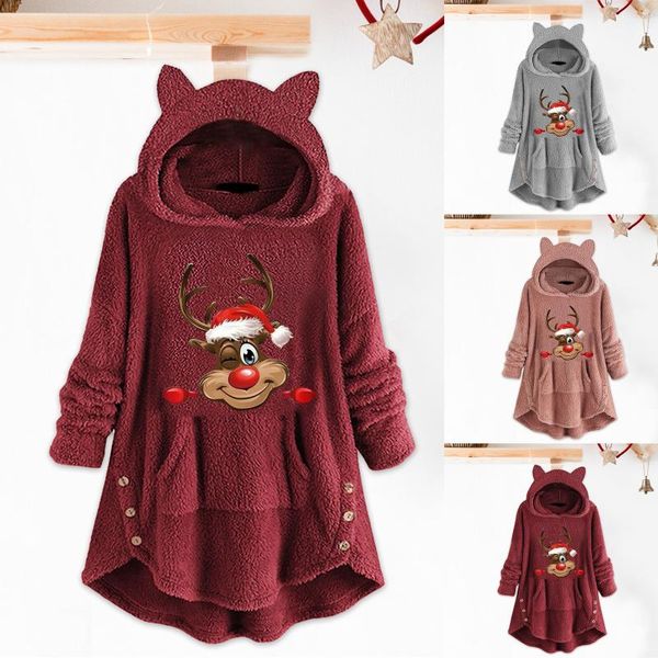 women's hoodies & sweatshirts women fleece christmas hooded cat ear button hem oversized plush coat winter bear warm jacket daily pull, Black
women's hoodies & sweatshirts women fleece christmas hooded cat ear button hem oversized plush coat winter bear warm jacket daily pull, Black