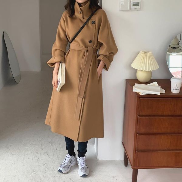 women's wool & blends autumn fashion 100% coat female long ladies caramel coats women jackets korean winter outerwear clothes manteau f, Black
women's wool & blends autumn fashion 100% coat female long ladies caramel coats women jackets korean winter outerwear clothes manteau f, Black