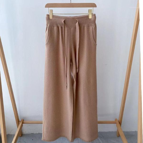 women spring 2021 cashmere pants warm female casual long loose waist elastic pockets knitted trousers women's & capris, Black;white
women spring 2021 cashmere pants warm female casual long loose waist elastic pockets knitted trousers women's & capris, Black;white