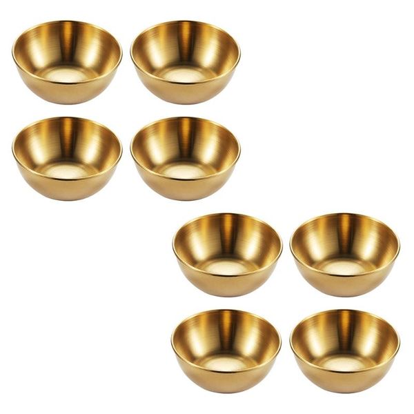 dishes & plates 1 set 8pcs stainless steel side dish bowls sauce dipping bows (golden)
dishes & plates 1 set 8pcs stainless steel side dish bowls sauce dipping bows (golden)