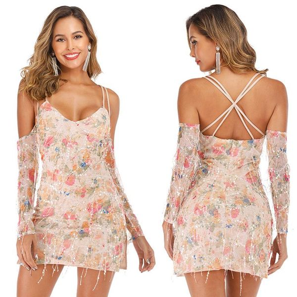 casual dresses elegant floral sequins tassel dress women evening party luxury side slit mini chic v backless slip vestidos, Black;gray
casual dresses elegant floral sequins tassel dress women evening party luxury side slit mini chic v backless slip vestidos, Black;gray