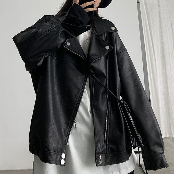 women's leather & faux korean high street black leather jacket casual loose long sleeve warm female winter short plutonium obsy
women's leather & faux korean high street black leather jacket casual loose long sleeve warm female winter short plutonium obsy