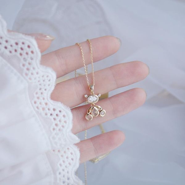 chains 2021 design exquisite movable bear women necklace 14k real gold elegant zircon birthday gift jewelry brincos, Silver
chains 2021 design exquisite movable bear women necklace 14k real gold elegant zircon birthday gift jewelry brincos, Silver