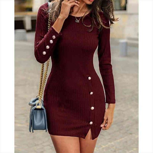 fashion side split womens dresses package hip slim button charm vestidos o neck long sleeved mini dress, Black;gray
fashion side split womens dresses package hip slim button charm vestidos o neck long sleeved mini dress, Black;gray