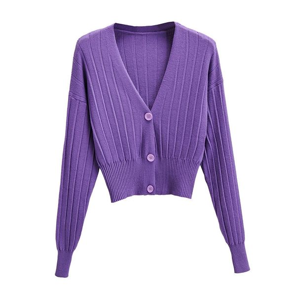 blsqr women's crop cardigan sweaters female purple short v neck long sleeve women knitted 210430, White
blsqr women's crop cardigan sweaters female purple short v neck long sleeve women knitted 210430, White