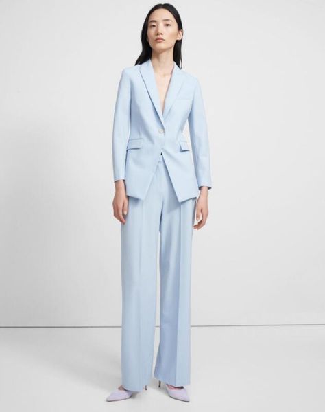 light blue suits for women jacket+pants business pantsuit office style female trouser suit custom made women's two piece pants, White
light blue suits for women jacket+pants business pantsuit office style female trouser suit custom made women's two piece pants, White