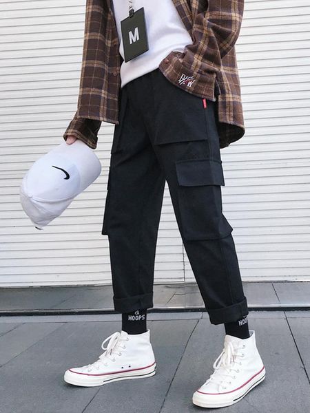 men's pants spring and summer trend black casual loose korean overalls straight nine-point
men's pants spring and summer trend black casual loose korean overalls straight nine-point