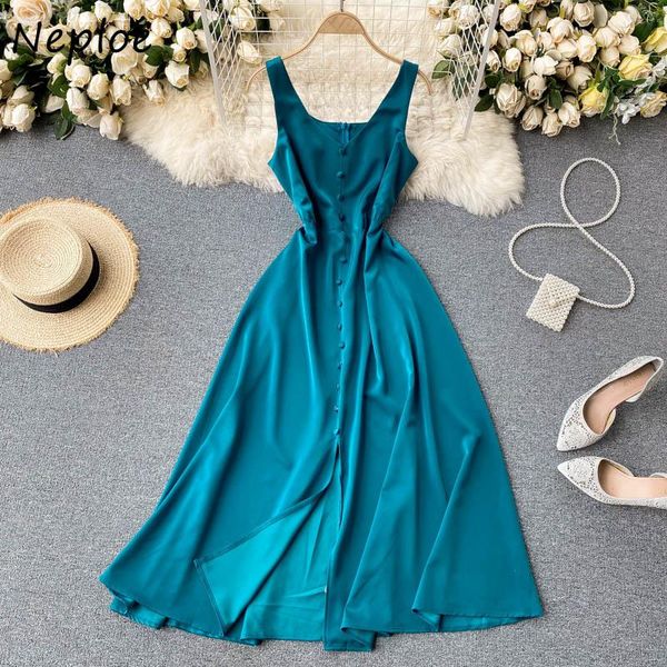 neploe v neck open back dress women summer holiday multicolor long vestidos sleeveless camis high waist a line hip robe casual dresses, Black;gray
neploe v neck open back dress women summer holiday multicolor long vestidos sleeveless camis high waist a line hip robe casual dresses, Black;gray