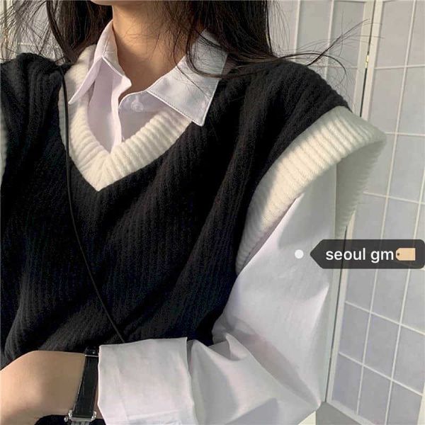 knitted vest women korean style chic retro college western age-reducing hit color versatile v-neck vest commut 210526, Black;white
knitted vest women korean style chic retro college western age-reducing hit color versatile v-neck vest commut 210526, Black;white
