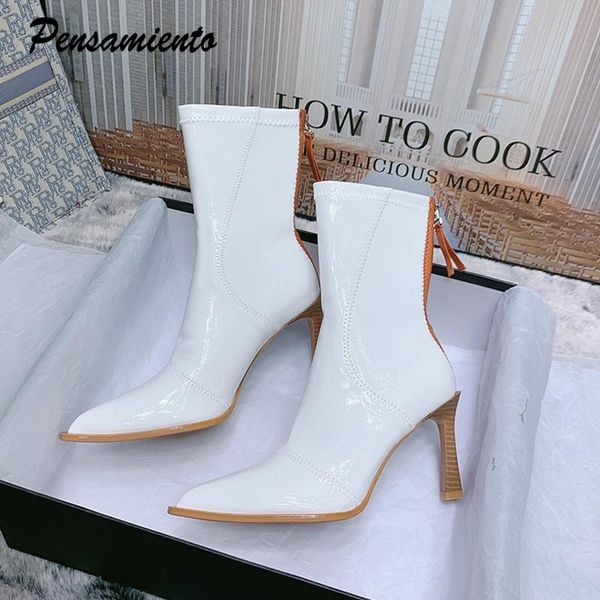 boots star style patent leather contrast colors women autumn winter fashion high heels female ankle warm office lady shoes, Black
boots star style patent leather contrast colors women autumn winter fashion high heels female ankle warm office lady shoes, Black