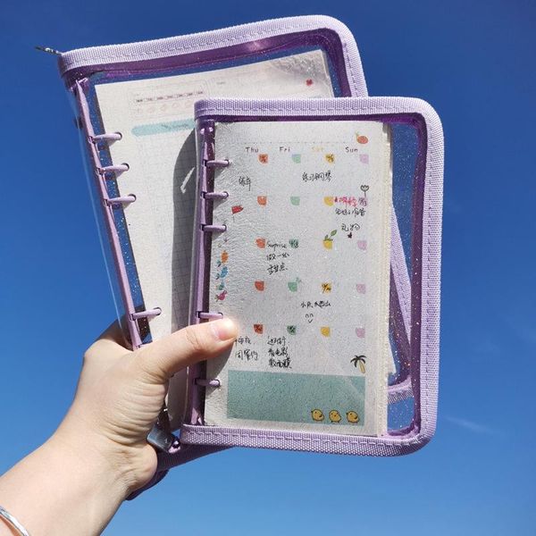 notepads a5 a6 notebook zipper binder cover loose-leaf organizer diary- transparent pvc case handbook agenda stationery supplies, Purple;pink
notepads a5 a6 notebook zipper binder cover loose-leaf organizer diary- transparent pvc case handbook agenda stationery supplies, Purple;pink
