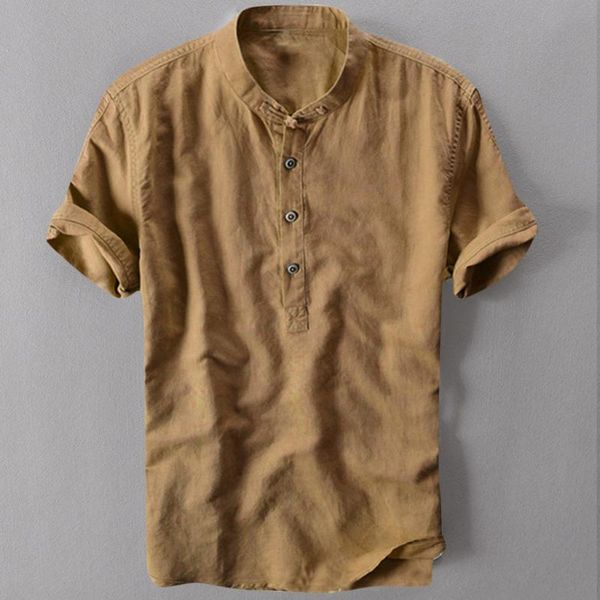 men's casual shirts solid color men button linen and cotton short sleeve blouse shirt henley collar summer for camisa masculina, White;black
men's casual shirts solid color men button linen and cotton short sleeve blouse shirt henley collar summer for camisa masculina, White;black