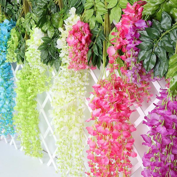 other accessories 6 pcs artificial wisteria flowers vines 110cm wedding decor flower garland silk decorative home fake vine, White
other accessories 6 pcs artificial wisteria flowers vines 110cm wedding decor flower garland silk decorative home fake vine, White