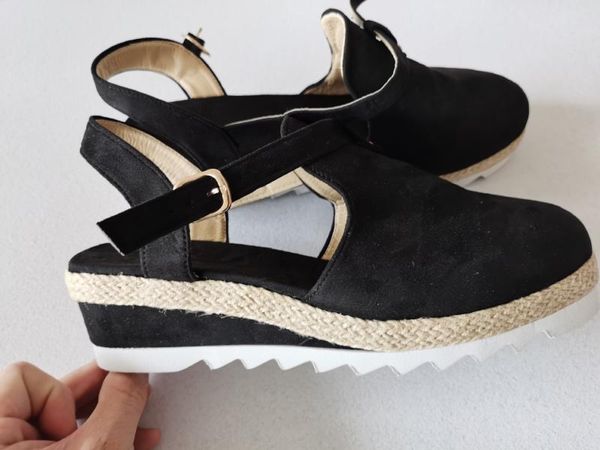 sandals wedges shoes for women summer vintage 2021 hempl fashion on platform lady rome, Black
sandals wedges shoes for women summer vintage 2021 hempl fashion on platform lady rome, Black