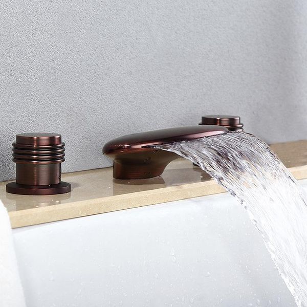 100% brass bathroom bathtub faucet waterfall shower set brown oil rubbed bronze two handles three holes sets
100% brass bathroom bathtub faucet waterfall shower set brown oil rubbed bronze two handles three holes sets