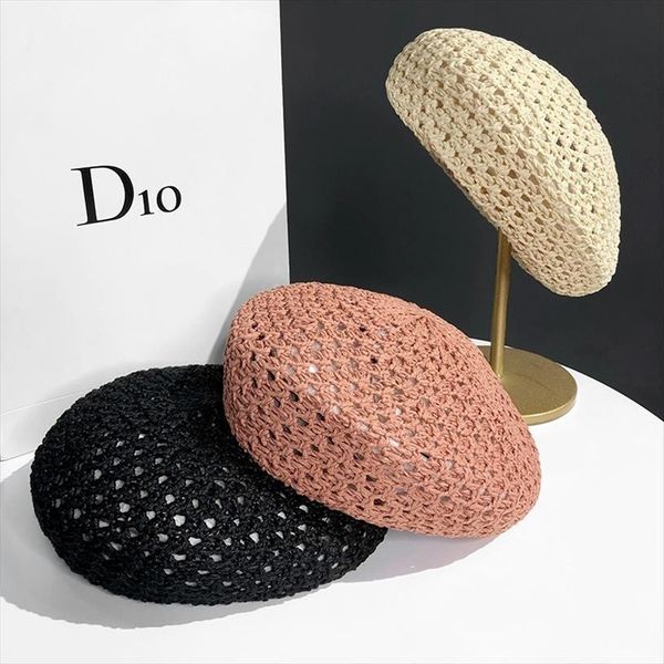 women handmade crochet beret cap solid color hollow out sweet floral weave lady leisure vintage slouchy painter hat, Blue;gray
women handmade crochet beret cap solid color hollow out sweet floral weave lady leisure vintage slouchy painter hat, Blue;gray