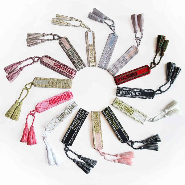 bangles bracelet woven band word couple letter embroidery wrist tassel fashion men's and women's, Black
bangles bracelet woven band word couple letter embroidery wrist tassel fashion men's and women's, Black