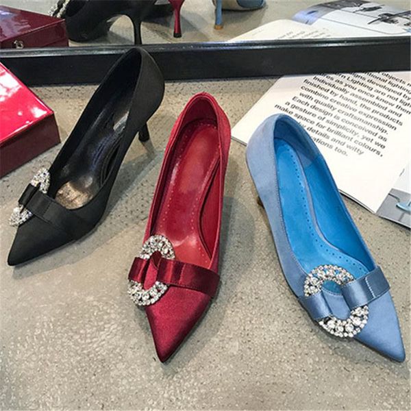 dress shoes spring high heels pumps woman black silk pointed toe slip on wedding high-heeled women rhinestone buckle ladies
dress shoes spring high heels pumps woman black silk pointed toe slip on wedding high-heeled women rhinestone buckle ladies