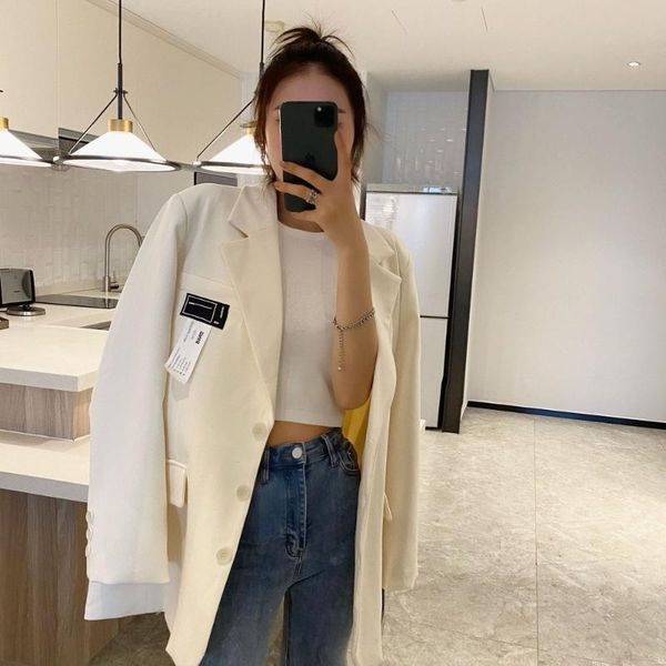 women's suits & blazers women 2021 simple pure color design sense rear zipper blazer notched long sleeve loose fashion tide autumn d3, White;black
women's suits & blazers women 2021 simple pure color design sense rear zipper blazer notched long sleeve loose fashion tide autumn d3, White;black