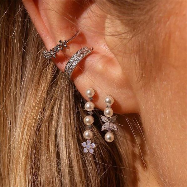 maa-oe gold artificial pearl crystal flower earring set for women 2021 fashion vintage earrings jewelry party gift wholesale dangle & chande, Silver
maa-oe gold artificial pearl crystal flower earring set for women 2021 fashion vintage earrings jewelry party gift wholesale dangle & chande, Silver