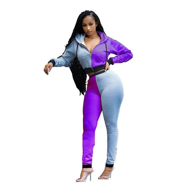 women's tracksuits designers fashion long sleeve contrast color hooded tow piece jogging suits women clothes, Gray
women's tracksuits designers fashion long sleeve contrast color hooded tow piece jogging suits women clothes, Gray