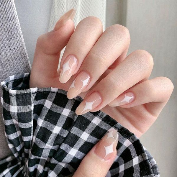 false nails fake with glue star design round head wear nail tips patch manicure supplies accessories, Red;gold
false nails fake with glue star design round head wear nail tips patch manicure supplies accessories, Red;gold