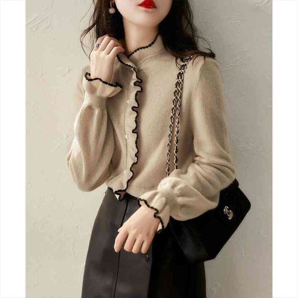 cardigans for women fashion womens knitted with wooden ears woman sweaters japanese fashion, White;black
cardigans for women fashion womens knitted with wooden ears woman sweaters japanese fashion, White;black