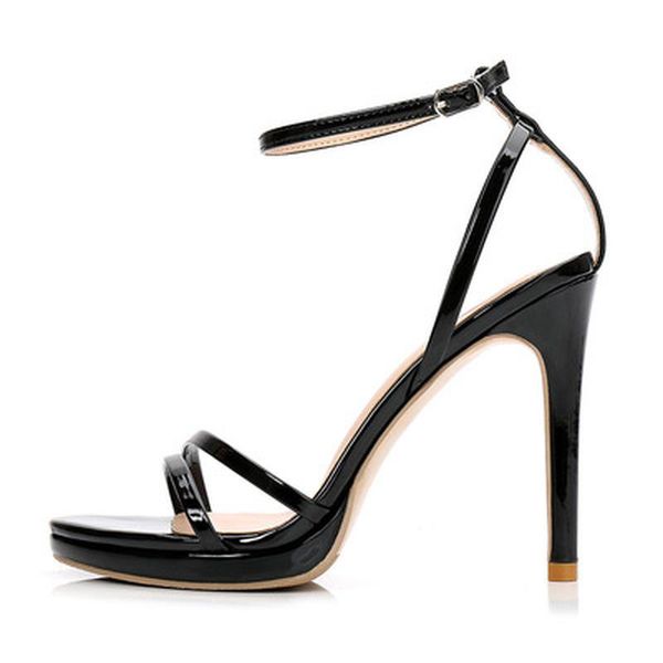 dress shoes female woman ladies sandals solid ankle-wrap buckle super high thin heels basic mature elegant 2021 patent leather, Black
dress shoes female woman ladies sandals solid ankle-wrap buckle super high thin heels basic mature elegant 2021 patent leather, Black