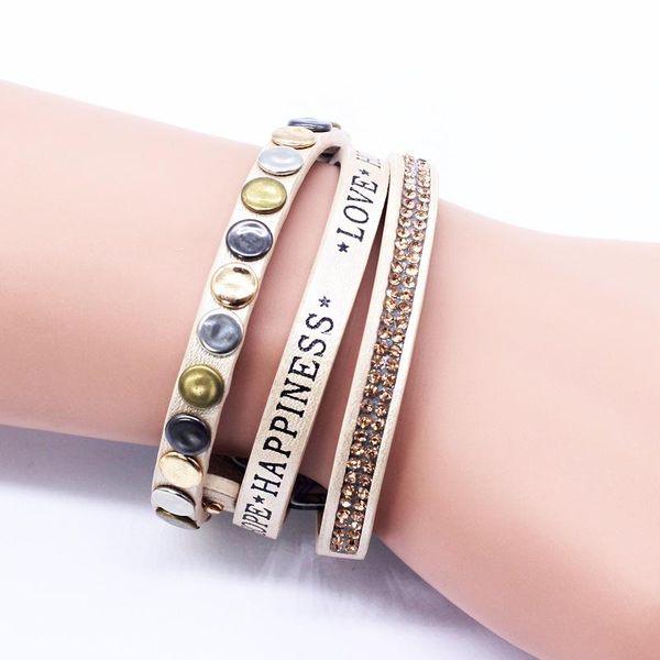 charm bracelets fashion retro multilayer twining long leather bracelet exaggerated adjustable crystal rivet bangle women jewelry bijoux puls, Golden;silver
charm bracelets fashion retro multilayer twining long leather bracelet exaggerated adjustable crystal rivet bangle women jewelry bijoux puls, Golden;silver
