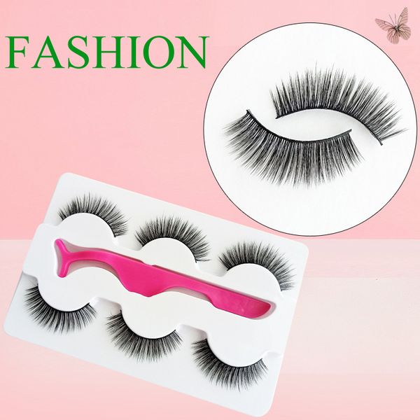 3 pairs 3d handmade natural thick makeup false eyelash with tweezer set long lasting fake eyelashes extension cross
3 pairs 3d handmade natural thick makeup false eyelash with tweezer set long lasting fake eyelashes extension cross