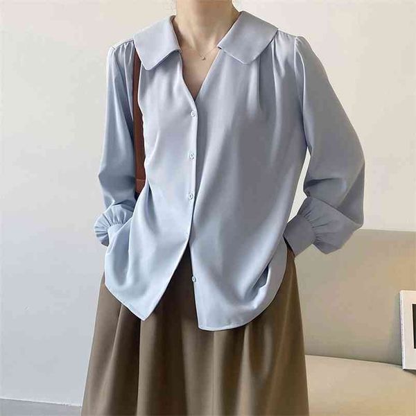 temperament peter pan collor blouse women's spring large size single breasted long sleeve simple shirt 5c131 210427, White
temperament peter pan collor blouse women's spring large size single breasted long sleeve simple shirt 5c131 210427, White