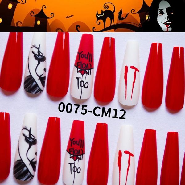 false nails 24pcs/box halloween christmas style ballerina nail tip press on full cover manicure tool, Red;gold
false nails 24pcs/box halloween christmas style ballerina nail tip press on full cover manicure tool, Red;gold