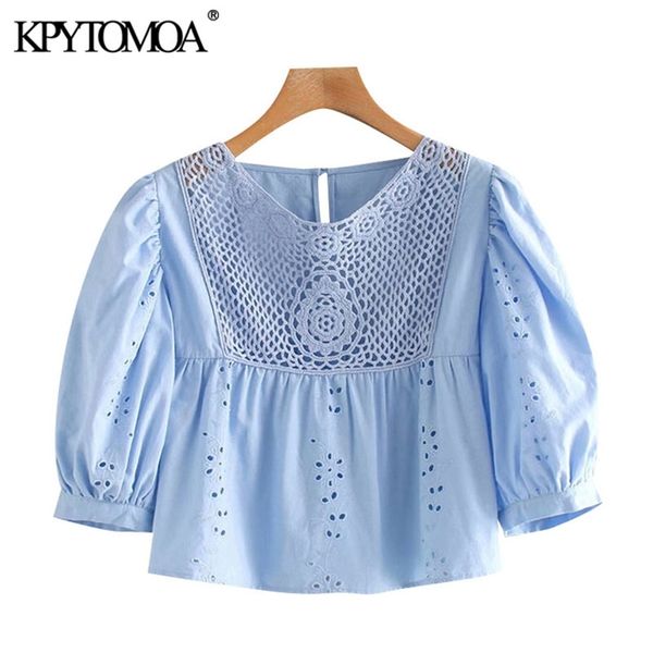 women sweet fashion cutwork embroidery cropped blouses vintage puff sleeve ruffled female shirts chic 210420, White
women sweet fashion cutwork embroidery cropped blouses vintage puff sleeve ruffled female shirts chic 210420, White