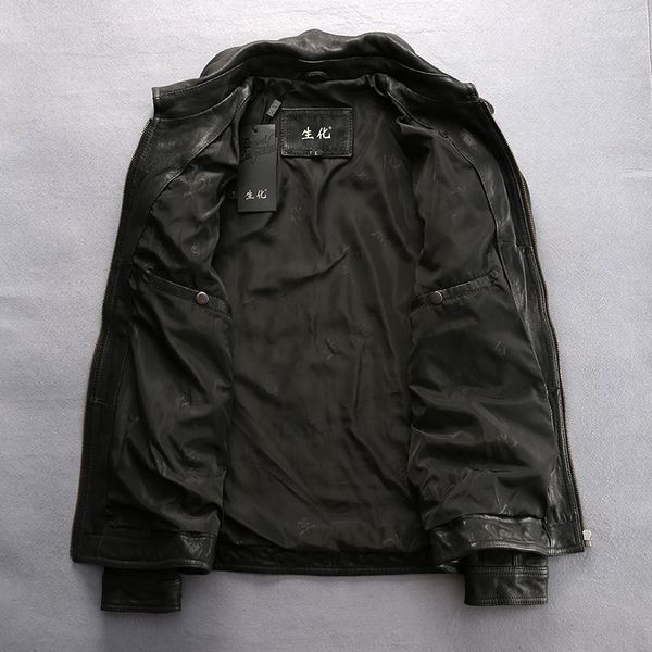 fit leather slim jacket men balck sheepskin shirt epaulet zipper pockets biker coat for autumn arrivals men's & faux, Black
fit leather slim jacket men balck sheepskin shirt epaulet zipper pockets biker coat for autumn arrivals men's & faux, Black